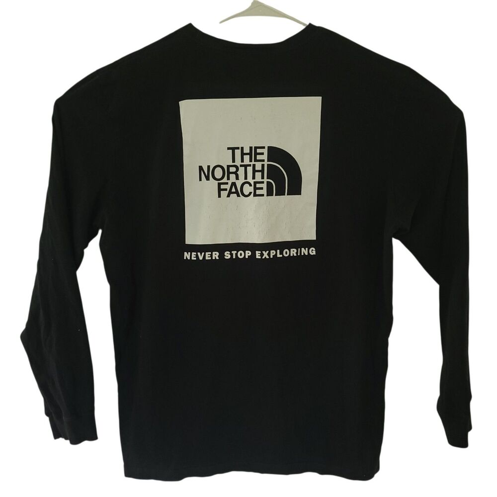 The North Face Shirt Mens Sz XL Black Long Sleeve Never Stop Exploring Tee EUC